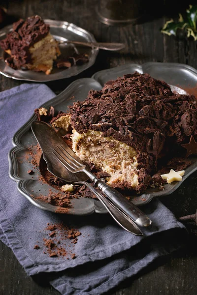 Grumes de Noël tranchées au chocolat — Photo