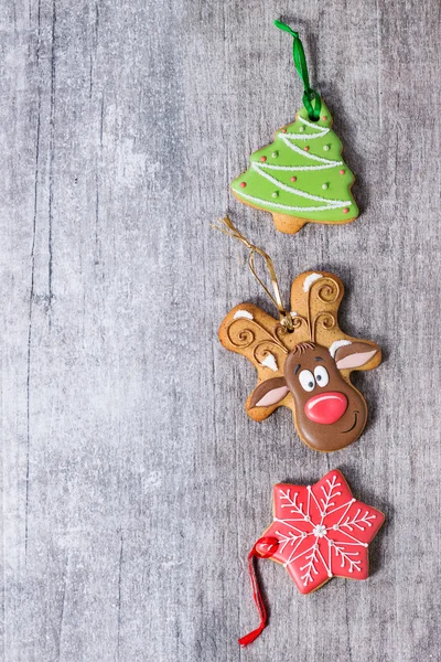 Weihnachten handgemachte gemusterte Lebkuchen — Stockfoto