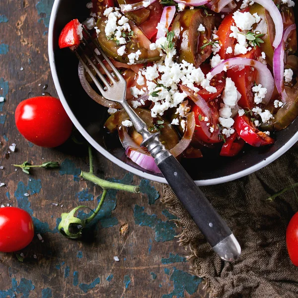 Pomodori e insalata di cipolle — Foto Stock