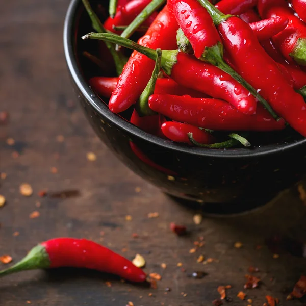 Heap of red hot chili peppers — Stock Photo, Image