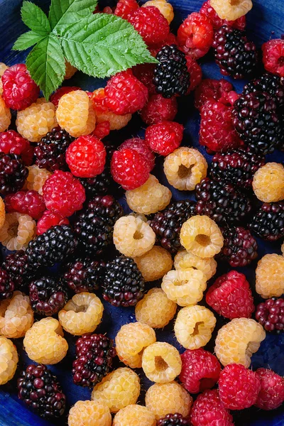 Heap of colorful raspberries — Stock Photo, Image