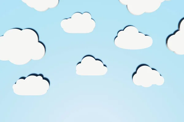 Abstract Background Different Flat Clouds Shadows Blue Sky Creative Layout — Stock Photo, Image