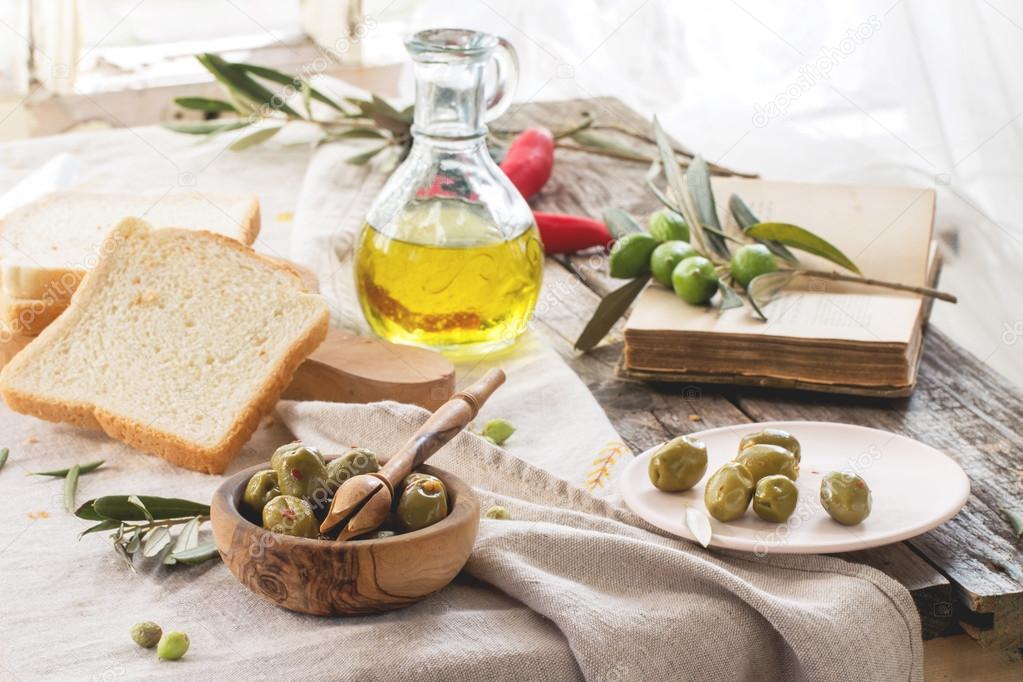 Lunch with olives — Stock Photo © NatashaBreen 56139069