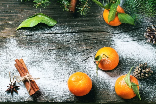 Vánoční mandarinky — Stock fotografie