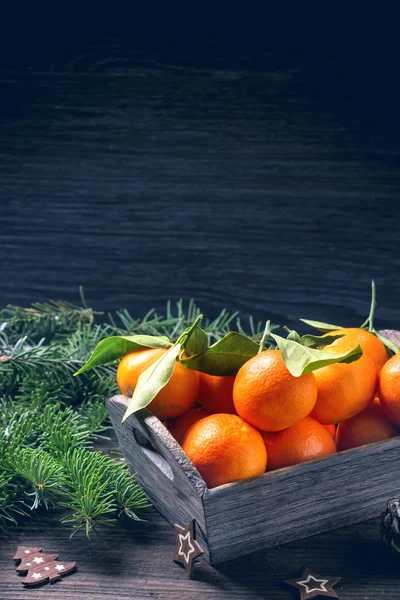 Vánoční mandarinky — Stock fotografie
