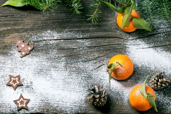 Vánoční mandarinky — Stock fotografie
