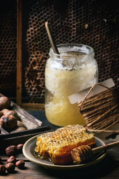 Honeycomb dan kacang — Stok Foto