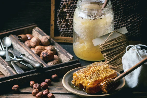 Honeycomb dan kacang — Stok Foto