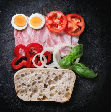 sandviç için malzemeler