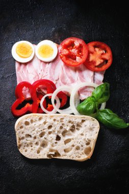 sandviç için malzemeler