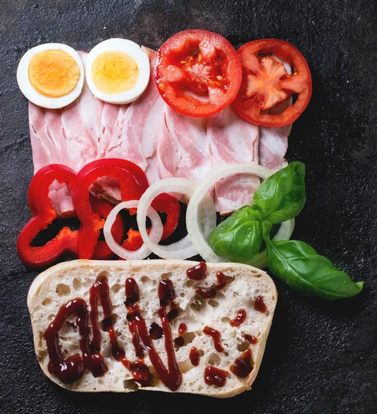 sandviç için malzemeler