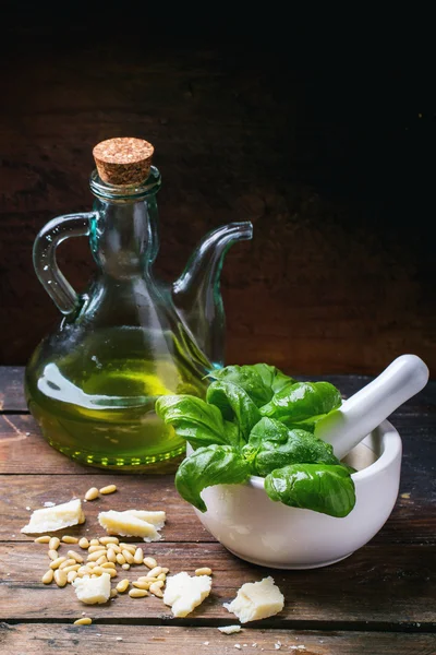 Ingredienser til pesto - Stock-foto