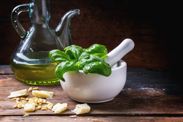 Ingredients for pesto — Stock Photo, Image