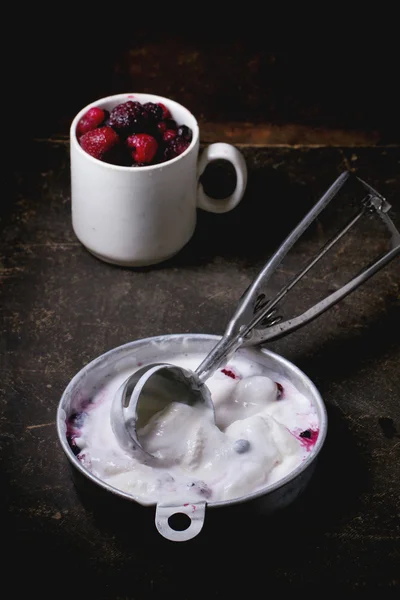 Ice cream with berries — Stock Photo, Image