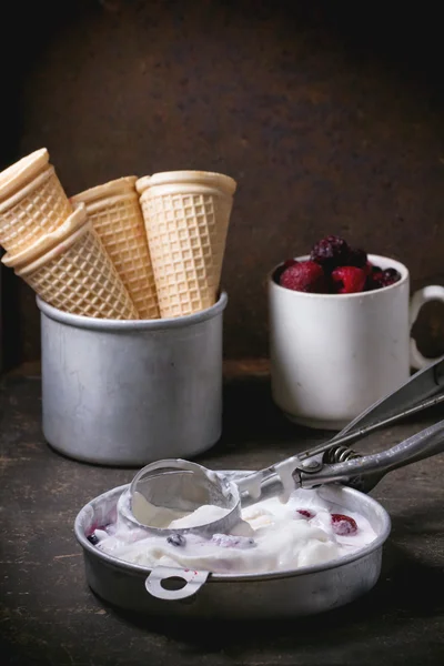 Ice cream with berries — Stock Photo, Image