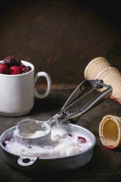 Ice cream with berries — Stock Photo, Image