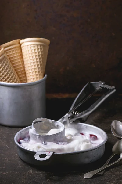 Ice cream with berries — Stock Photo, Image