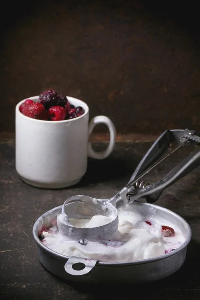 Ice cream with berries — Stock Photo, Image