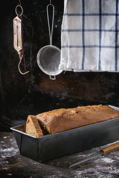 Bread in bread pan — Stock Photo, Image