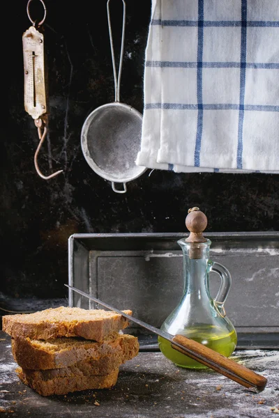 Sliсed homemade rye bread — Stock Photo, Image