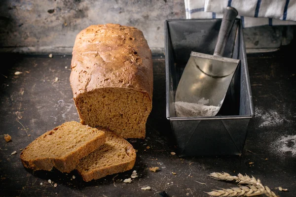 Loaf of homemade rye bread — Stock Photo, Image