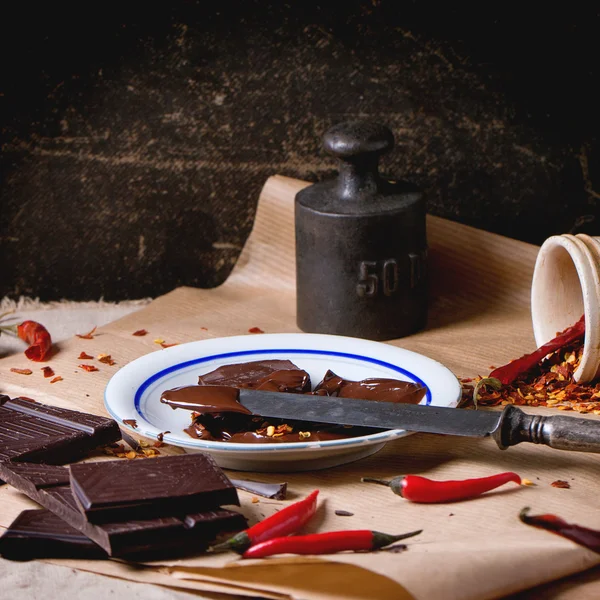 チョコレートとコショウ — ストック写真
