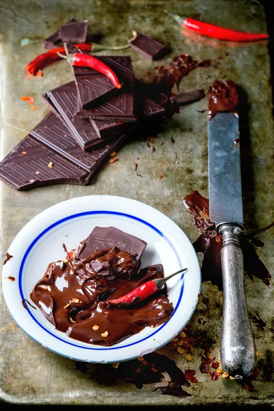 Chocolate y pimienta — Foto de Stock