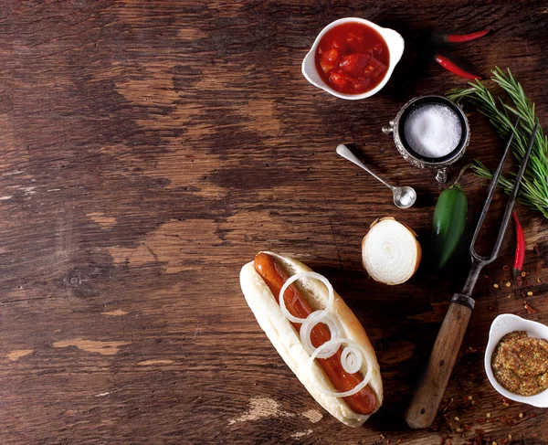 Homemade hot dog — Stock Photo, Image