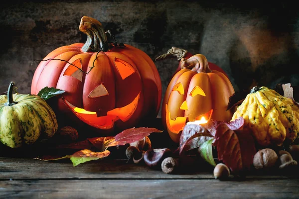 De Halloween pompoenen — Stockfoto