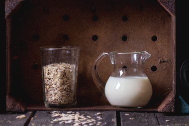 Non-dairy oat milk clipart