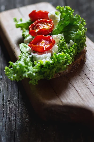 Beyaz peynir ile sandviç — Stok fotoğraf