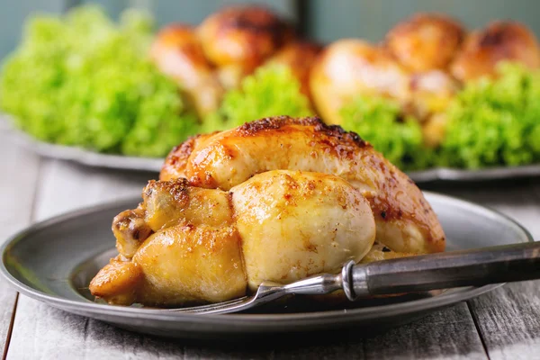 Whole Grilled mini chicken — Stock Photo, Image