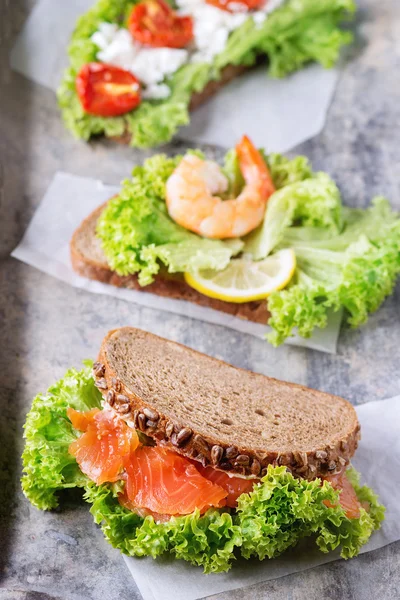 Sandwich mit Meeresfrüchten — Stockfoto