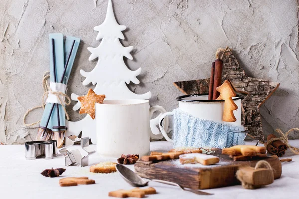 Biscoitos de Natal Shortbread para copos — Fotografia de Stock