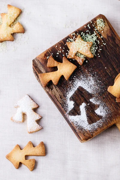 Biscoitos de Natal Shortbread para copos — Fotografia de Stock