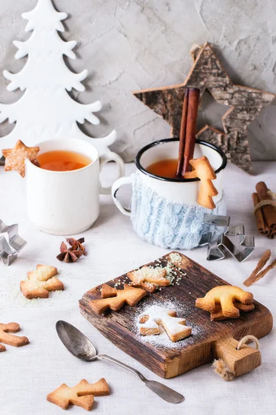 Biscoitos de Natal Shortbread para copos — Fotografia de Stock