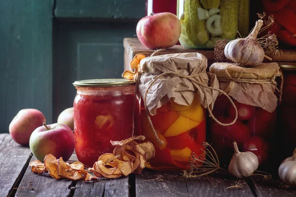 Assortment of preserved food — Stock Photo, Image