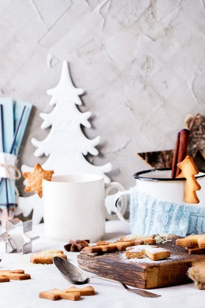 Shortbread Christmas cookies for cups — Stock Photo, Image