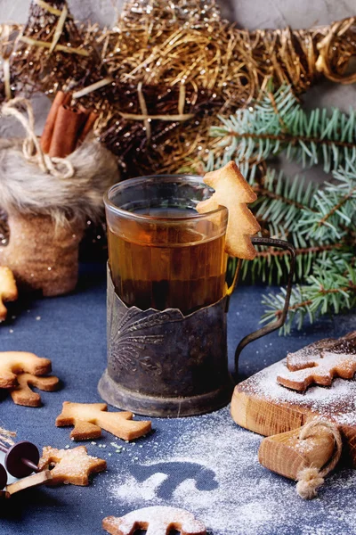 Kerstmis zandkoekkoekjes voor cups — Stockfoto