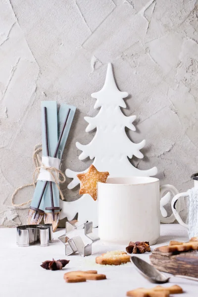 Galletas de Navidad Shortbread para tazas — Foto de Stock