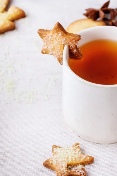 Shortbread Christmas cookies for cups — Stock Photo, Image