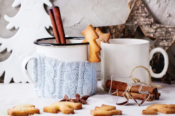 Shortbread Christmas cookies for cups — Stock Photo, Image