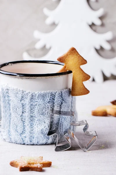 Biscoitos de Natal Shortbread para copos — Fotografia de Stock