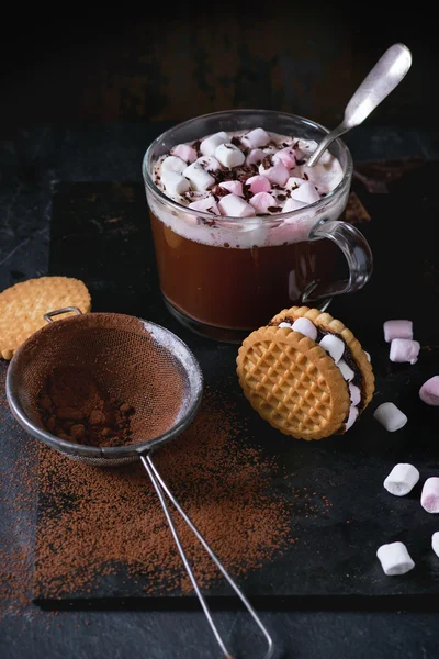 Chocolate quente com marshmallows — Fotografia de Stock