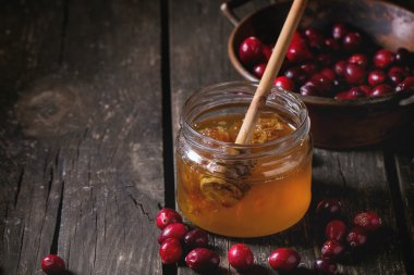 Honey and cranberries