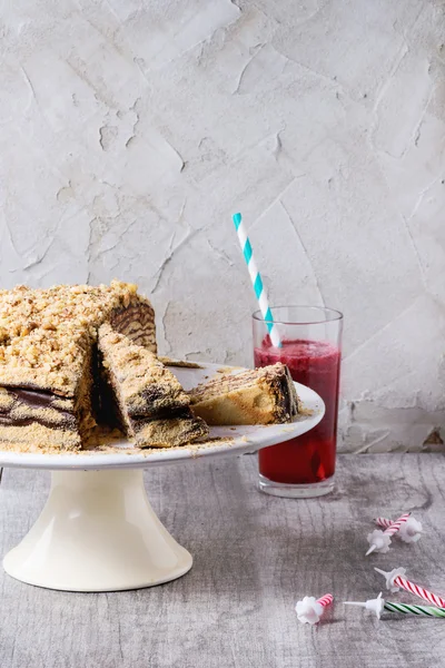 Homemade Birthday Honey Cake — Stock Photo, Image