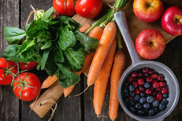 Mix of fruits, vegetables and berries — Stock Photo, Image