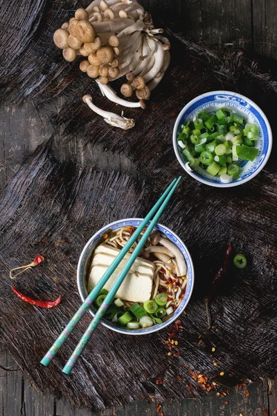 Asian soup ramen with feta cheese — Stock Image Asian soup ramen with feta cheese Stock Picture