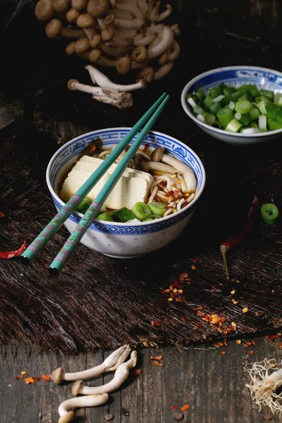 Asian soup ramen with feta cheese — Stock Image Asian soup ramen with feta cheese Royalty Free Stock Photos