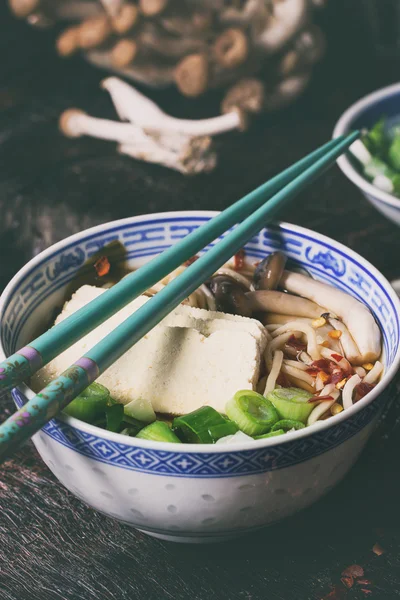 Asian soup ramen with feta cheese — Stock Image Asian soup ramen with feta cheese Royalty Free Stock Photos